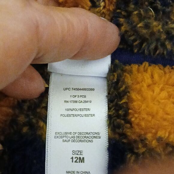 ❄️LITTLE ME Boys Hooded Zip Up Fuzzy Jacket Black, Blue, Brown 12M - Picture 5 of 6